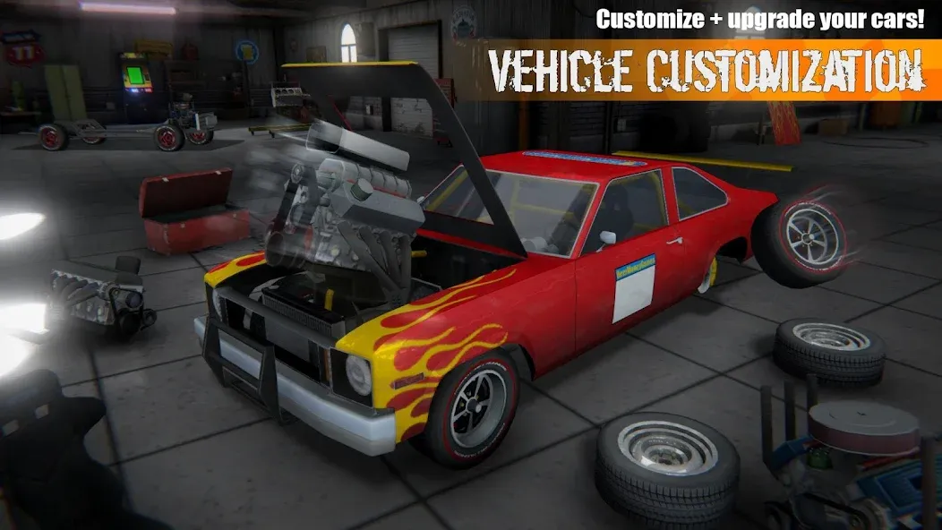 Demolition Derby 3 — Безлимитные деньги и топливo, скачать мод APK — скриншот 1