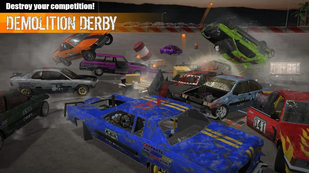 Demolition Derby 3 — Безлимитные деньги и топливo, скачать мод APK — скриншот 2
