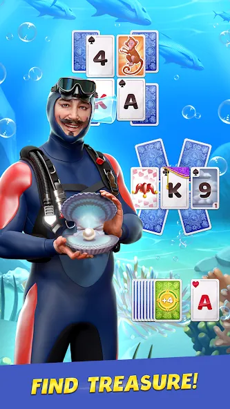 Solitaire Cruise: Card Games MOD APK скачать на Андроид — Безлимитные монеты и жизни — скриншот 1