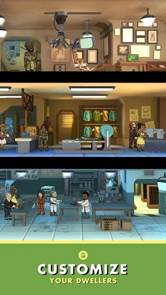 Скачать Fallout Shelter Mod APK — Безлимитные ресурсы и открытые комнаты — скриншот 5 Скачать Fallout Shelter Mod APK — Безлимитные ресурсы и открытые комнаты — скриншот 5