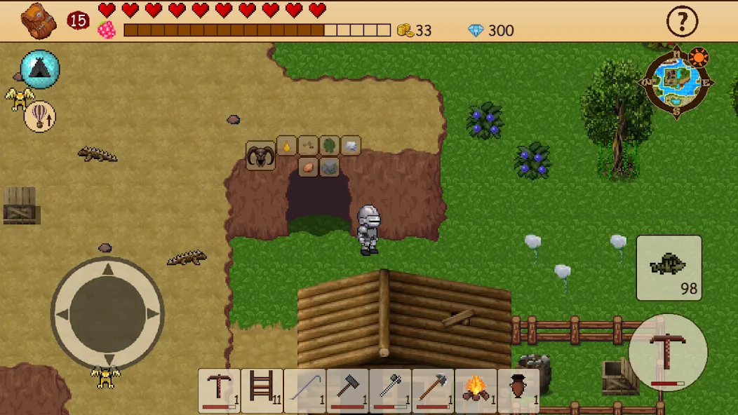 Survival RPG: Open World Pixel MOD APK скачать на Андроид — Безлимитные ресурсы и здоровье — скриншот 1 Survival RPG: Open World Pixel MOD APK скачать на Андроид — Безлимитные ресурсы и здоровье — скриншот 1