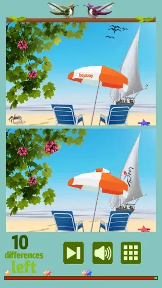 Find 10 Differences — последняя версия с модом (Подсказки без ограничений и все уровни открыты) — скриншот 1 Find 10 Differences — последняя версия с модом (Подсказки без ограничений и все уровни открыты) — скриншот 1