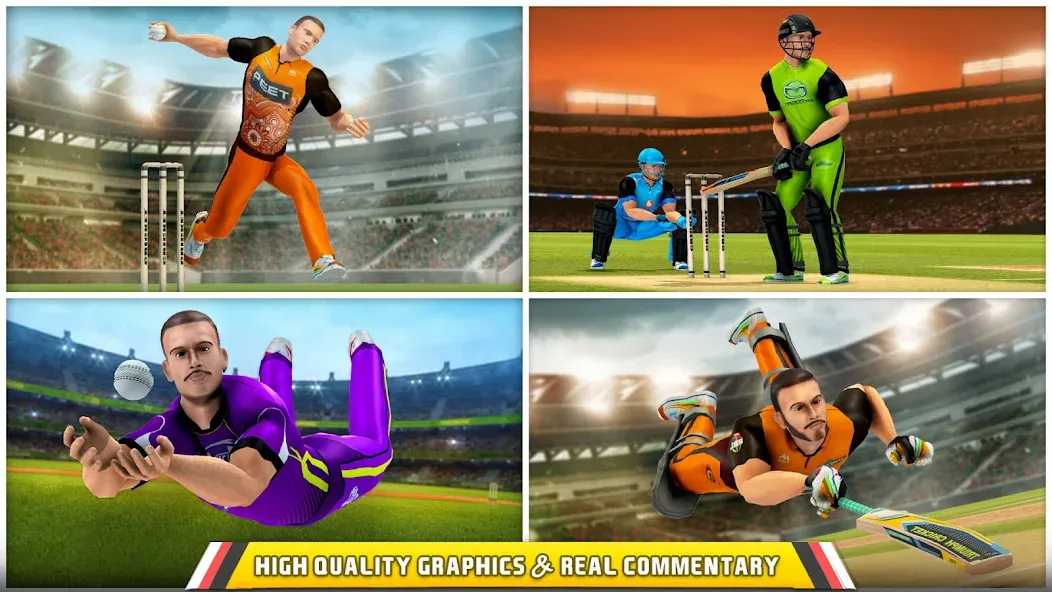Aussie T20 Cricket Game 2023 — Безлимитные монеты и разблокированы команды, скачать мод APK — скриншот 3