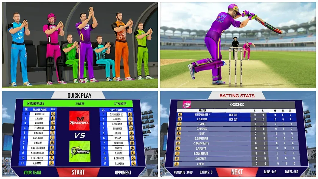 Aussie T20 Cricket Game 2023 — Безлимитные монеты и разблокированы команды, скачать мод APK — скриншот 5
