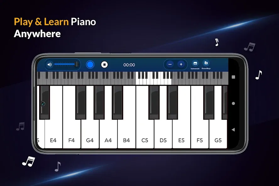 Real Piano Keyboard — Реалистичный звук и безлимитные ноты, скачать мод APK — скриншот 1 Real Piano Keyboard — Реалистичный звук и безлимитные ноты, скачать мод APK — скриншот 1