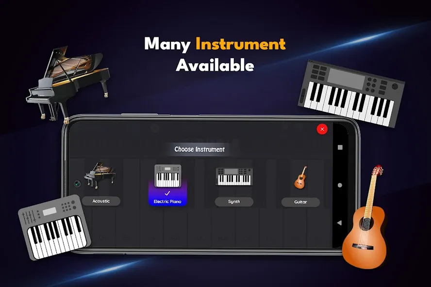 Real Piano Keyboard — Реалистичный звук и безлимитные ноты, скачать мод APK — скриншот 5 Real Piano Keyboard — Реалистичный звук и безлимитные ноты, скачать мод APK — скриншот 5