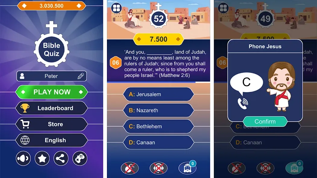Daily Bible Trivia: Quiz Games — скачать мод: Безлимитные подсказки и очки — скриншот 1