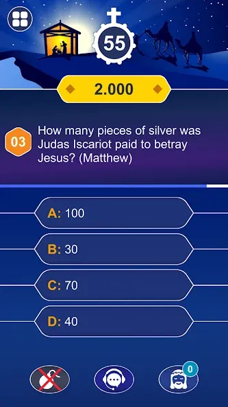 Daily Bible Trivia: Quiz Games — скачать мод: Безлимитные подсказки и очки — скриншот 4