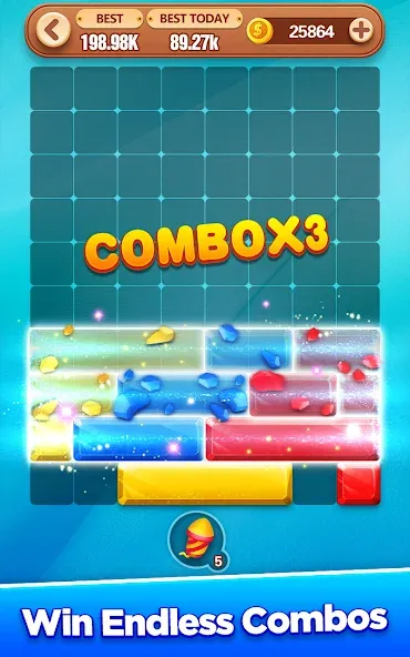 Block Crush - Puzzle Game MOD APK: Без рекламы и бесконечные подсказки — скриншот 5 Block Crush - Puzzle Game MOD APK: Без рекламы и бесконечные подсказки — скриншот 5