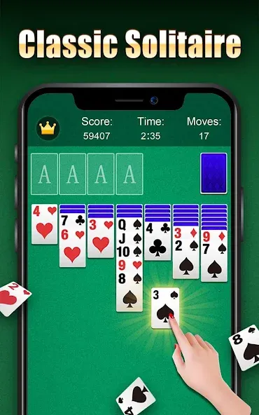 Скачать Solitaire на Андроид с модом — Подсказки без ограничений и отмена ходов — скриншот 1 Скачать Solitaire на Андроид с модом — Подсказки без ограничений и отмена ходов — скриншот 1
