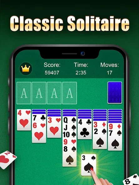 Скачать Solitaire на Андроид с модом — Подсказки без ограничений и отмена ходов — скриншот 5 Скачать Solitaire на Андроид с модом — Подсказки без ограничений и отмена ходов — скриншот 5