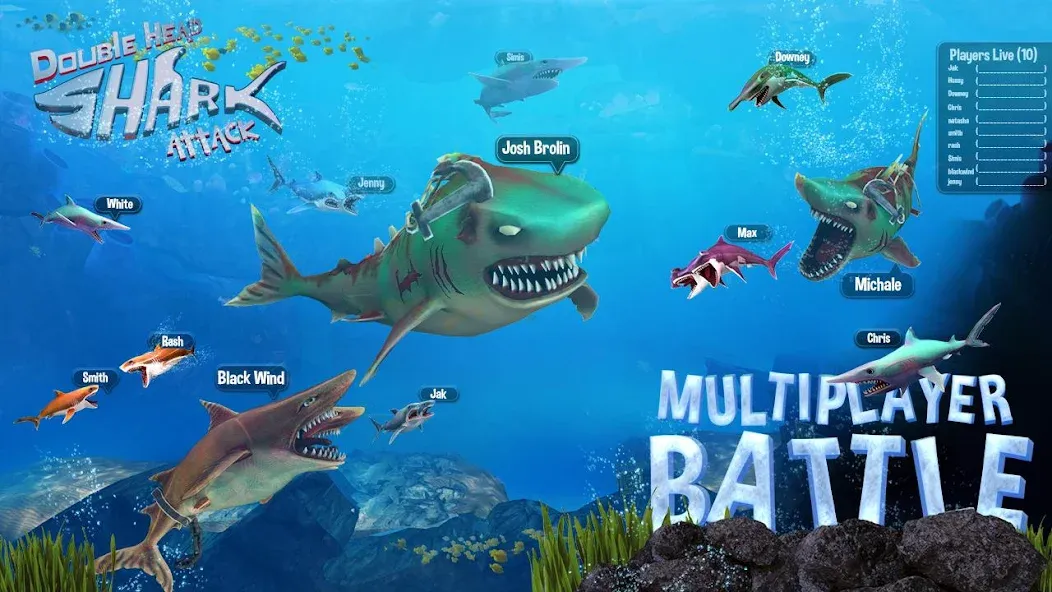 Double Head Shark Attack PVP — взломанная версия, Безлимитные деньги и усиленный урон — скриншот 4 Double Head Shark Attack PVP — взломанная версия, Безлимитные деньги и усиленный урон — скриншот 4