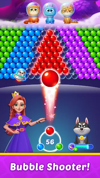 Bubble Shooter Kingdom — последняя версия с модом (Безлимитные монеты и жизни) — скриншот 2