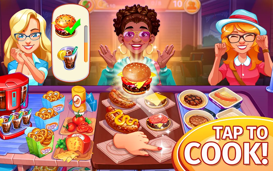 Скачать Cooking Craze: Restaurant Game Mod APK — Безлимитные монеты и алмазы — скриншот 1