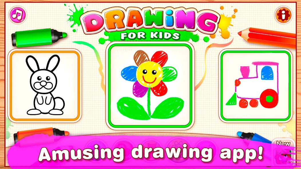 Bini Drawing for Kids Games — скачать мод: Все инструменты рисования разблокированы — скриншот 1 Bini Drawing for Kids Games — скачать мод: Все инструменты рисования разблокированы — скриншот 1