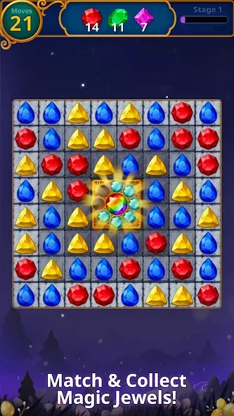 Jewels Magic: Mystery Match3 — скачать мод: Безлимитные монеты и жизни — скриншот 1 Jewels Magic: Mystery Match3 — скачать мод: Безлимитные монеты и жизни — скриншот 1