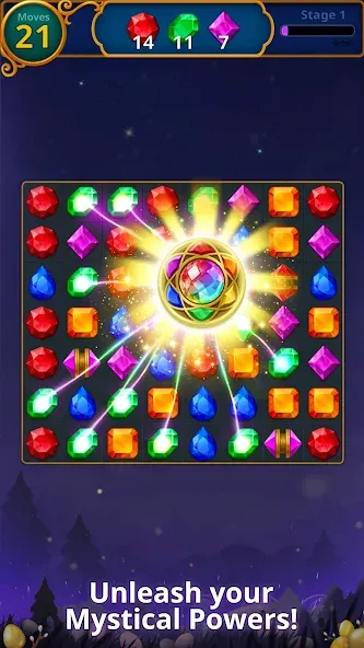 Jewels Magic: Mystery Match3 — скачать мод: Безлимитные монеты и жизни — скриншот 2 Jewels Magic: Mystery Match3 — скачать мод: Безлимитные монеты и жизни — скриншот 2