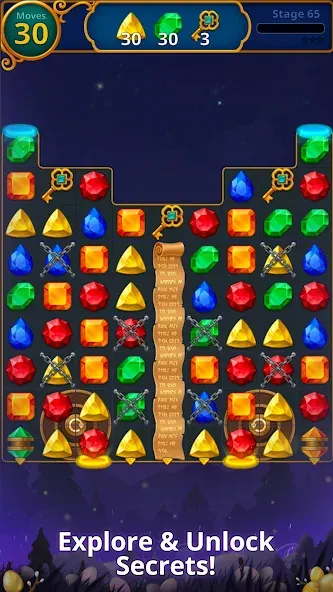 Jewels Magic: Mystery Match3 — скачать мод: Безлимитные монеты и жизни — скриншот 3 Jewels Magic: Mystery Match3 — скачать мод: Безлимитные монеты и жизни — скриншот 3
