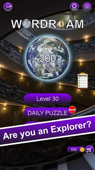 Word Roam - Word Of Wonders MOD APK скачать на Андроид — Безлимитные подсказки и монеты — скриншот 1 Word Roam - Word Of Wonders MOD APK скачать на Андроид — Безлимитные подсказки и монеты — скриншот 1