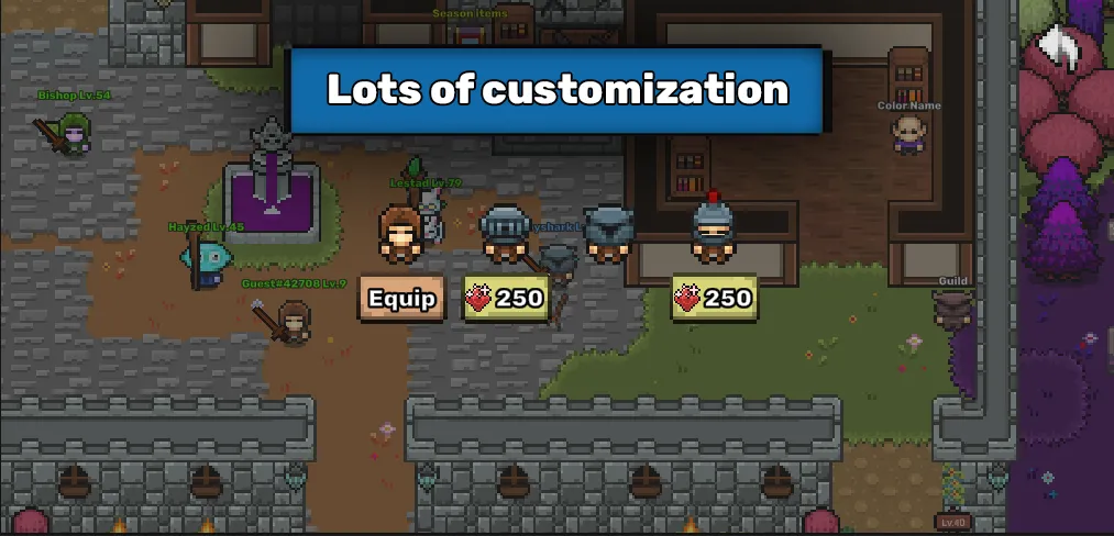 Мод Pixil - MMORPG 2D ONLINE RPG — Безлимитные ресурсы и усиленный персонаж, скачать APK — скриншот 4