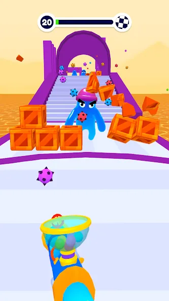 Blob Shooter 3D — Assassin Hit на телефон — скачать мод: Безлимитные монеты и патроны — скриншот 2 Blob Shooter 3D — Assassin Hit на телефон — скачать мод: Безлимитные монеты и патроны — скриншот 2