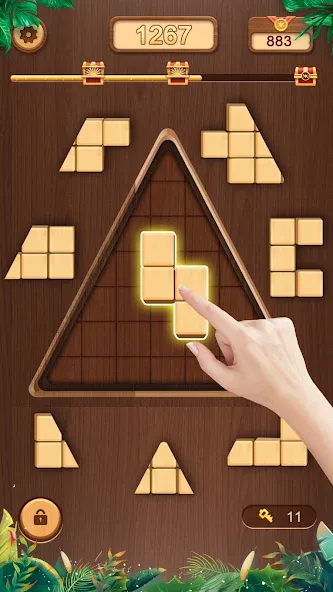 Скачать WoodCube - Woody Puzzle на Андроид с модом — Безлимитные подсказки и отмена ходов — скриншот 2
