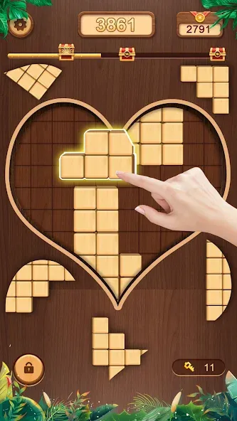 Скачать WoodCube - Woody Puzzle на Андроид с модом — Безлимитные подсказки и отмена ходов — скриншот 4