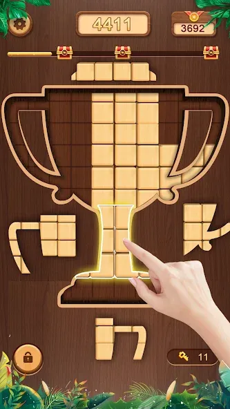 Скачать WoodCube - Woody Puzzle на Андроид с модом — Безлимитные подсказки и отмена ходов — скриншот 5