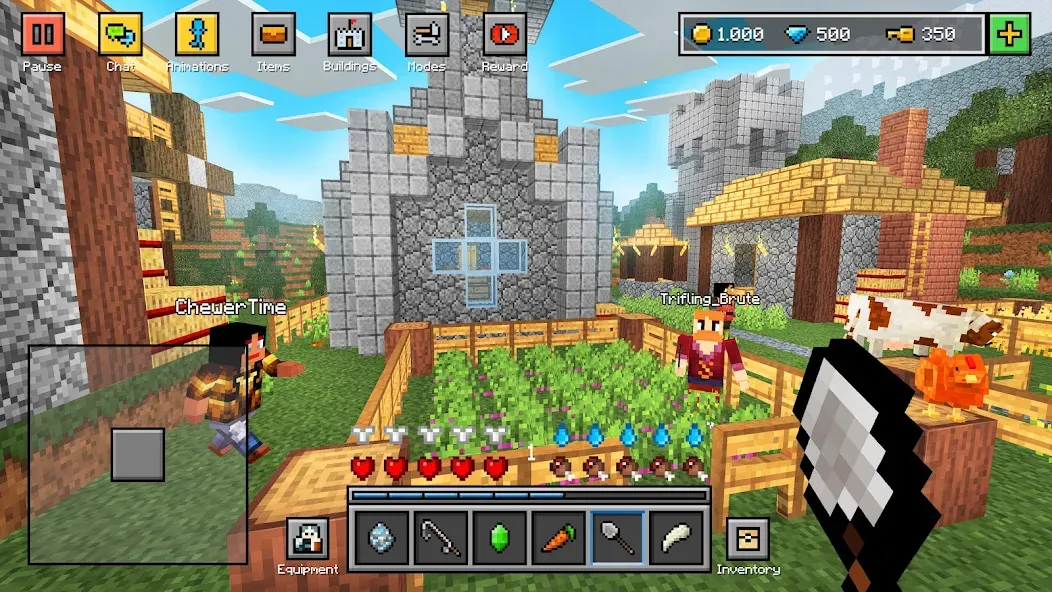 Block World 3D: Craft & Build взлом на Андроид — Много ресурсов и открыты скины — скриншот 1