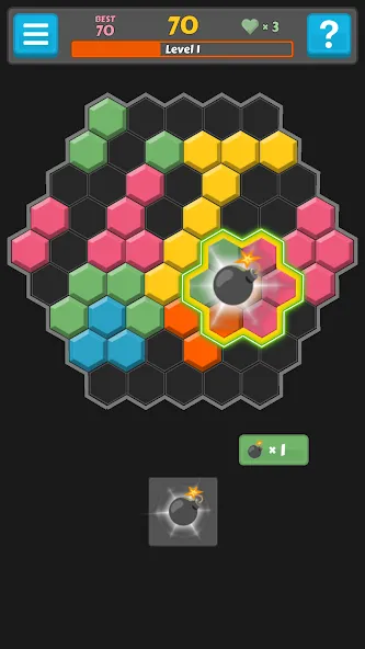Скачать Block Buster - Hex and Square мод — Безлимитные монеты и подсказки — скриншот 4