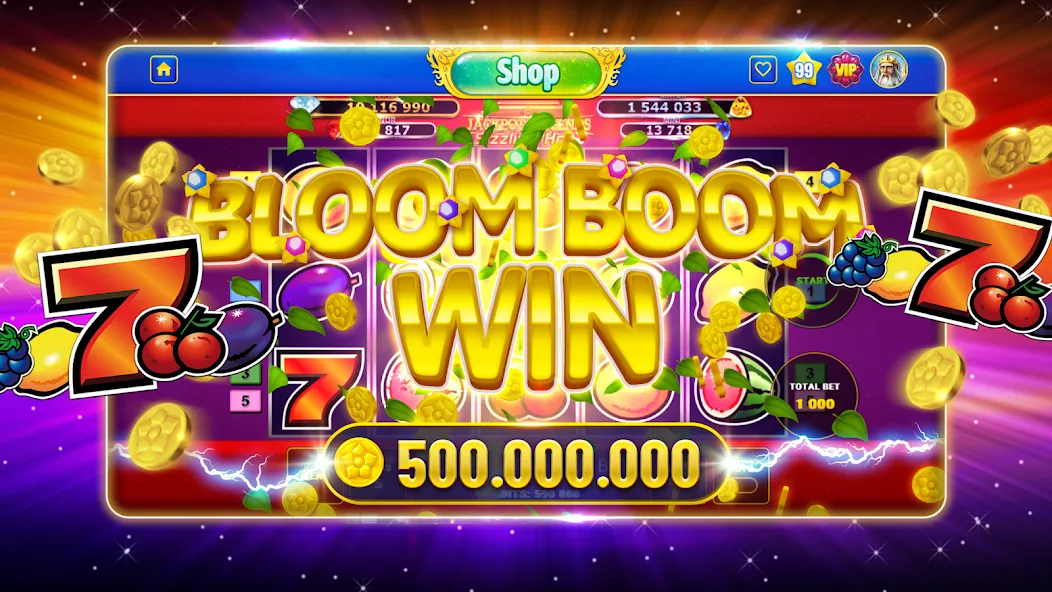 Bloom Boom Casino Slots Online — скачать мод: Безлимитные монеты и бонусы — скриншот 1 Bloom Boom Casino Slots Online — скачать мод: Безлимитные монеты и бонусы — скриншот 1