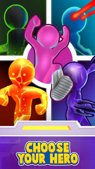 Heroes Inc! мод на Андроид: Безлимитные ресурсы и усиленные герои — скриншот 1