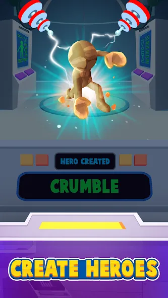 Heroes Inc! мод на Андроид: Безлимитные ресурсы и усиленные герои — скриншот 2
