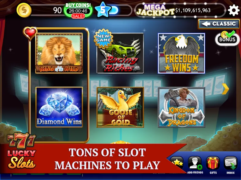 Lucky Slots на телефон — скачать мод: Безлимитные монеты и бонусы — скриншот 1 Lucky Slots на телефон — скачать мод: Безлимитные монеты и бонусы — скриншот 1
