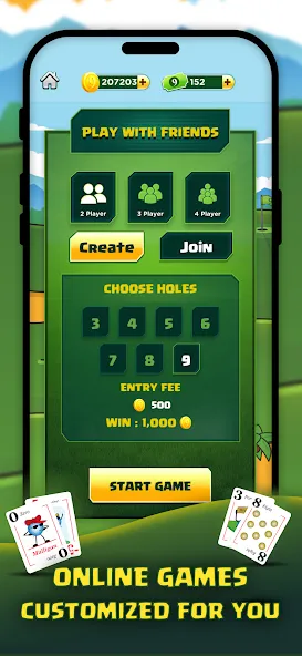 Скачать Play Nine: Golf Card Game мод — Безлимитные монеты и все уровни — скриншот 5 Скачать Play Nine: Golf Card Game мод — Безлимитные монеты и все уровни — скриншот 5