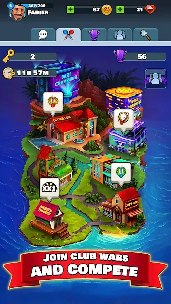 Скачать Darts Club: PvP Multiplayer на Андроид с модом — Безлимитные монеты и улучшения — скриншот 5