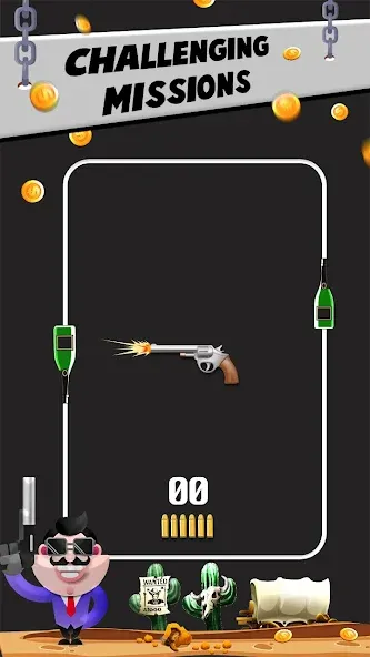 Bottle Shooting VS Gun мод на Андроид: Безлимитные патроны и точная стрельба — скриншот 1