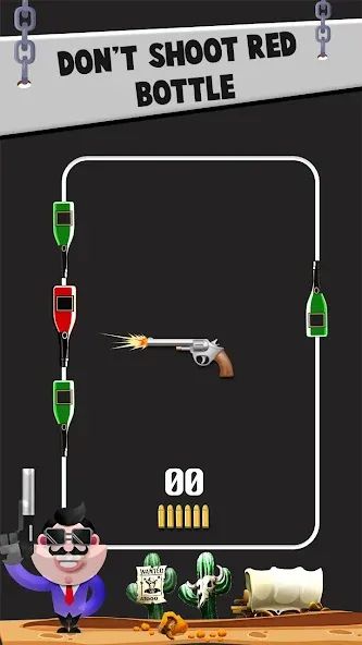 Bottle Shooting VS Gun мод на Андроид: Безлимитные патроны и точная стрельба — скриншот 2