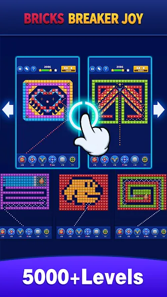 Bricks Breaker Joy — последняя версия с модом (Безлимитные жизни и усилители) — скриншот 5 Bricks Breaker Joy — последняя версия с модом (Безлимитные жизни и усилители) — скриншот 5