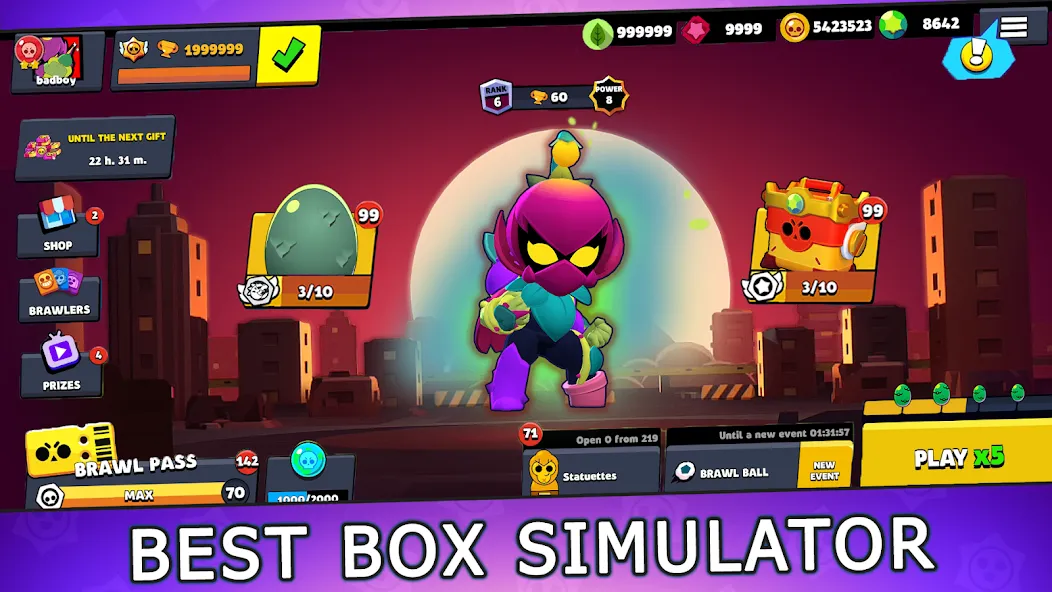 Скачать Box Simulator for Brawl Stars мод — Безлимитные ресурсы и все кейсы открыты — скриншот 1 Скачать Box Simulator for Brawl Stars мод — Безлимитные ресурсы и все кейсы открыты — скриншот 1