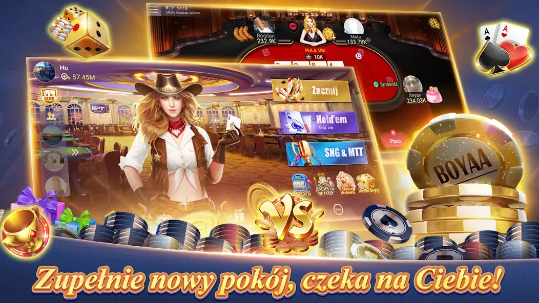 Texas Poker Polski (Boyaa] на телефон — скачать мод: Безлимитные фишки и бонусы — скриншот 3