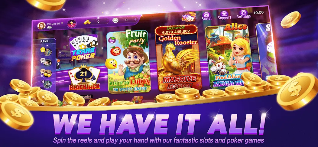 Скачать Happy Poker Slots Mod APK — Безлимитные монеты и бонусы — скриншот 1