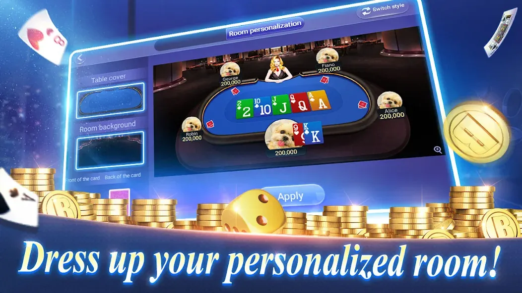 Texas Poker English (Boyaa] — Безлимитные фишки и премиум разблокирован, скачать мод APK — скриншот 2