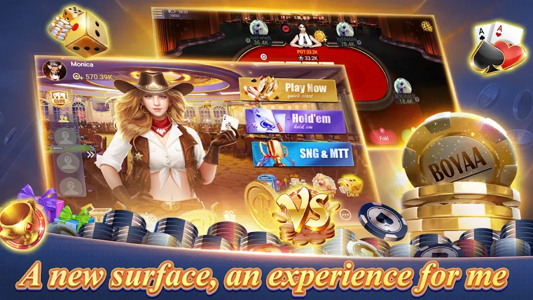 Texas Poker English (Boyaa] — Безлимитные фишки и премиум разблокирован, скачать мод APK — скриншот 3