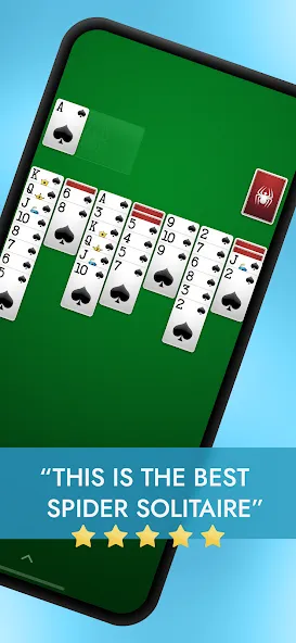 Spider Solitaire бесплатно на Андроид — мод: Без рекламы и без ограничений — скриншот 1 Spider Solitaire бесплатно на Андроид — мод: Без рекламы и без ограничений — скриншот 1