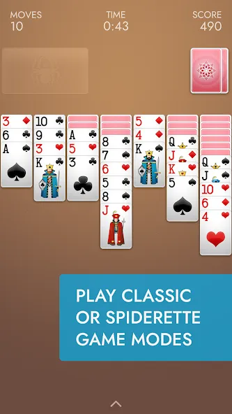 Spider Solitaire бесплатно на Андроид — мод: Без рекламы и без ограничений — скриншот 5 Spider Solitaire бесплатно на Андроид — мод: Без рекламы и без ограничений — скриншот 5