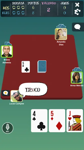 Truco Brasil - Truco online — скачать мод: Онлайн-игра с безлимитными монетами — скриншот 4