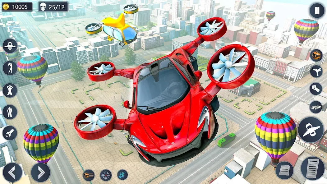Flying Car Robot Game Car Game взломанный APK — Безлимитные деньги и все машины открыты — скриншот 1