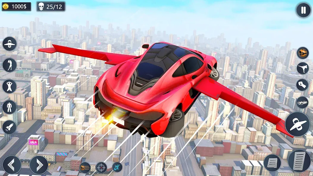 Flying Car Robot Game Car Game взломанный APK — Безлимитные деньги и все машины открыты — скриншот 2