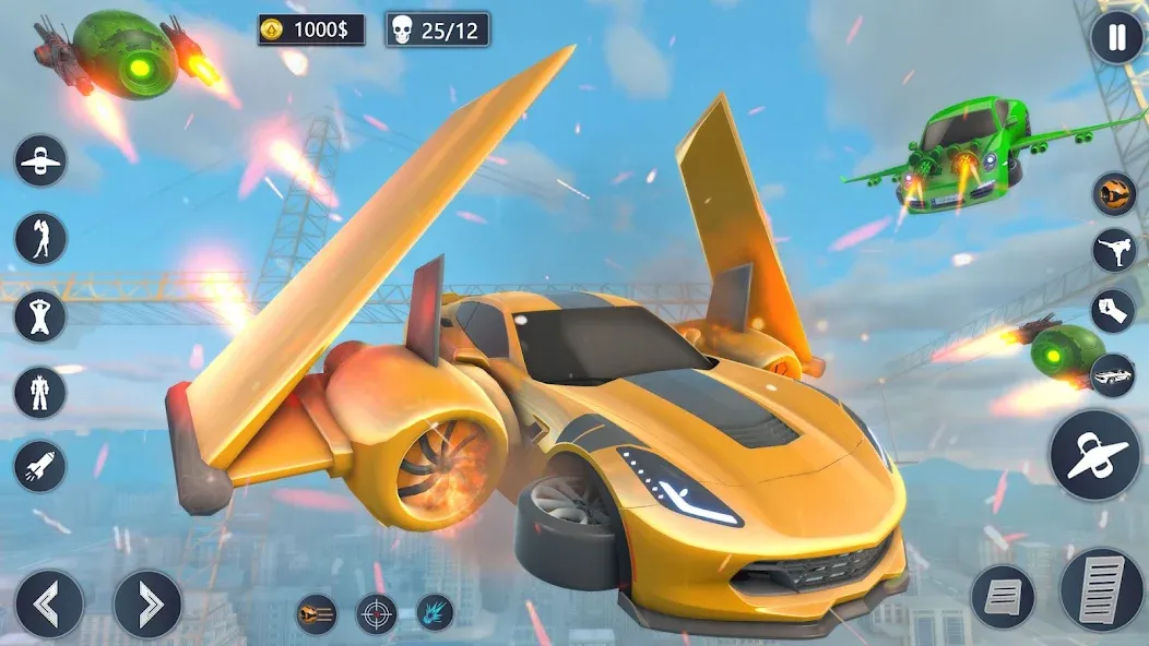 Flying Car Robot Game Car Game взломанный APK — Безлимитные деньги и все машины открыты — скриншот 3